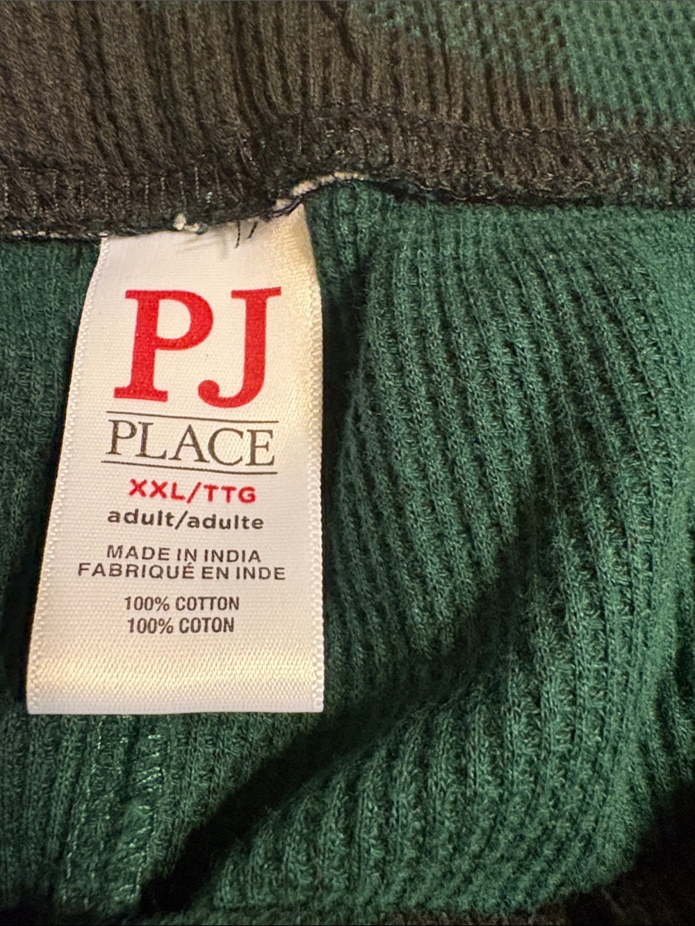 Green and Black Buffalo Plaid Waffle Knit Pajama Set - Picture 4 of 6